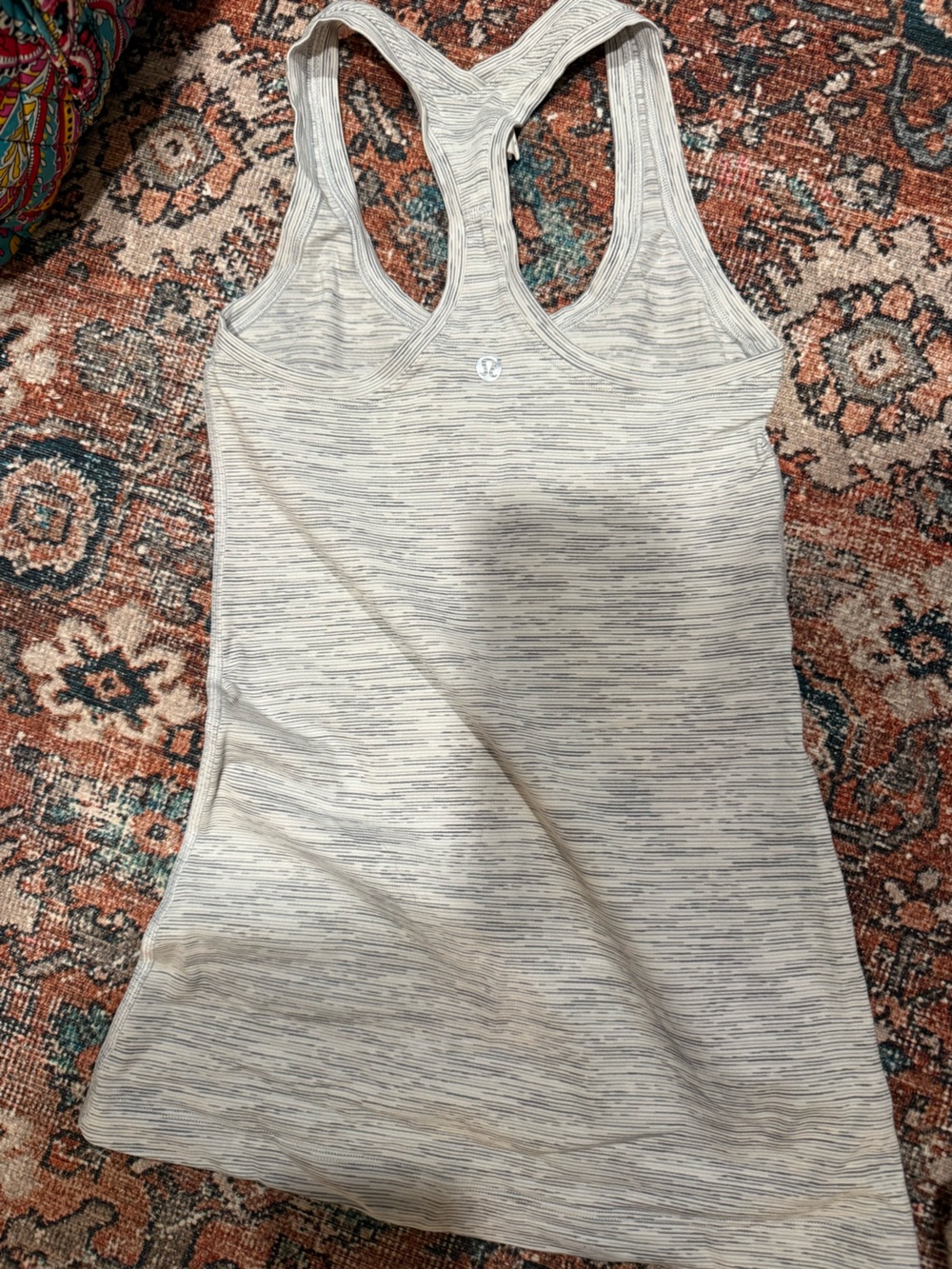 lululemon athletica Light Heather Gray White Tank - Picture 3 of 3